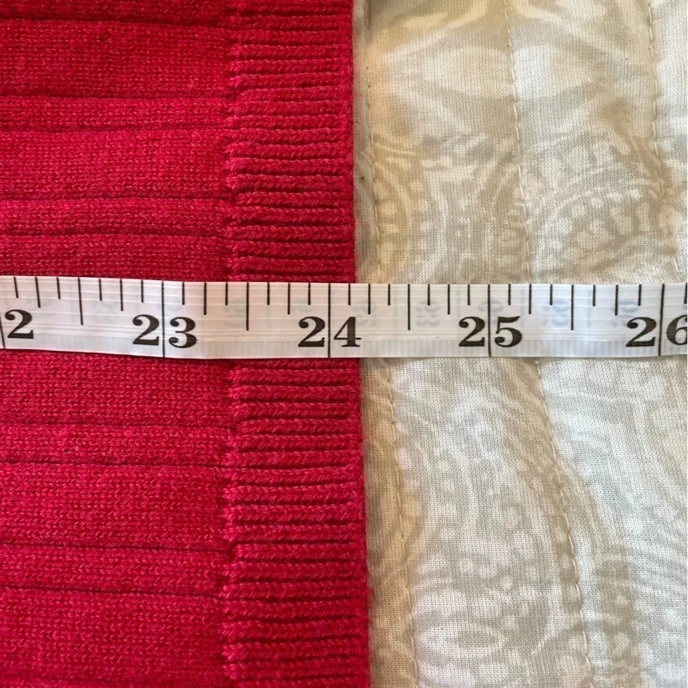Casual Corner Annex Red Ribbed Button Up Long Sleeve Sweater 1X